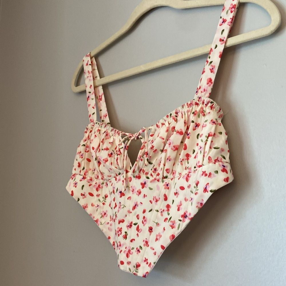 Princess Polly Floral Print Corset Cropped Top size small - Picture 3 of 7